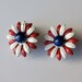 Vintage Earrings, Red, White and Blue