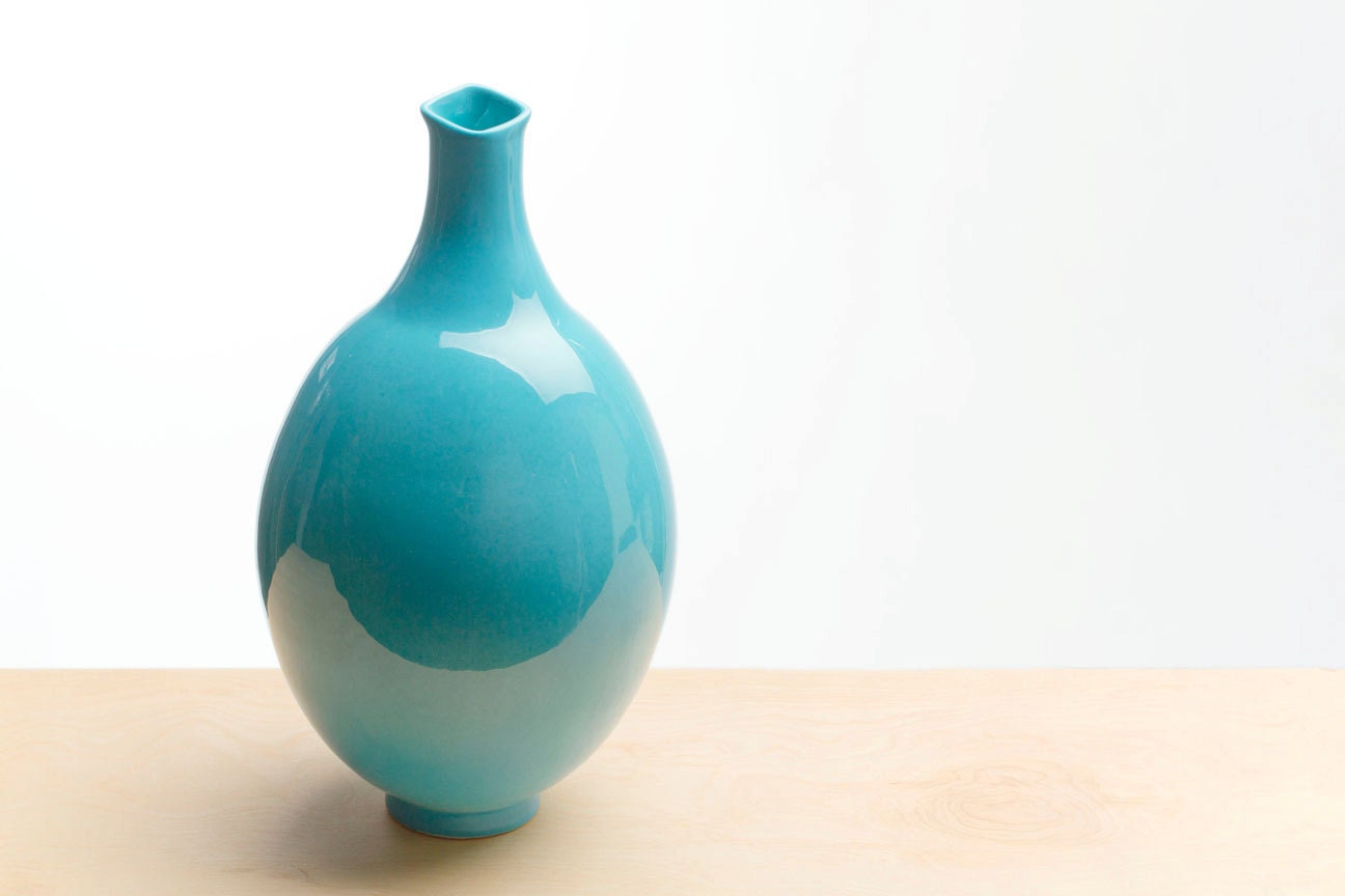Large Blue Ceramic Vase
