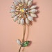 Weiss Flower Brooch with White Navettes