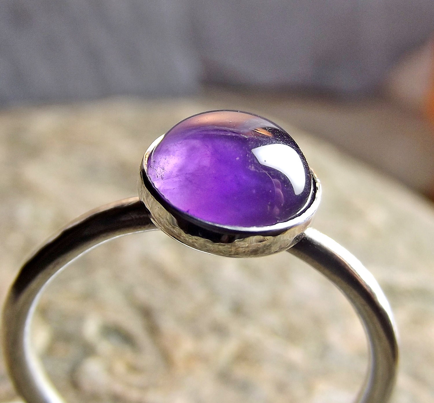 Sterling Silver Amethyst Stacking Ring