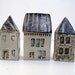 Small blue roofed house.OOAK