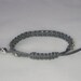 Grey Macrame Rhinestone Bracelet