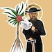 St Damien of Molokai The Leper Priest Catholic saint magnetic paper doll