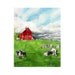Barn Landscape Art Original Watercolor Painting Farm Red Barn Jersey Cows Field Storm Green Men Women Wall Decor 15 x 19 Priced Under 200