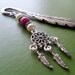 Dream Catcher - Bookmark - Pink, White - Boho - Silver
