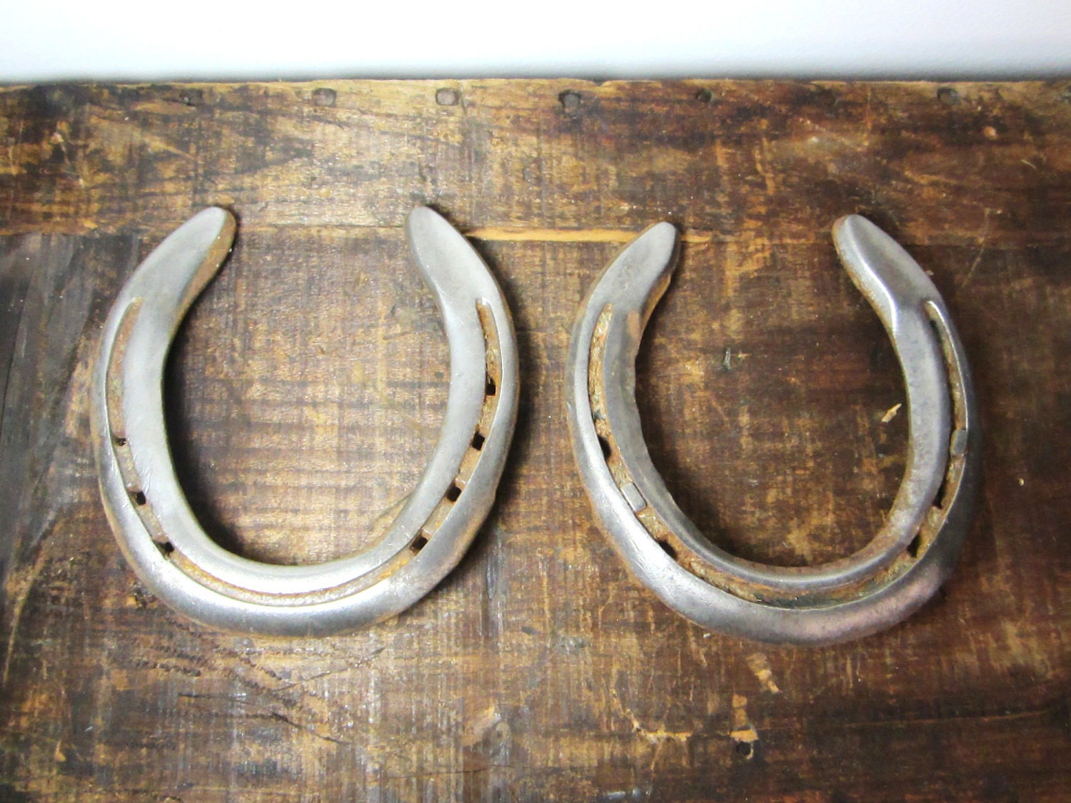 2 Antique Old Iron Horseshoes Good Luck for Decor or Projects Many Available