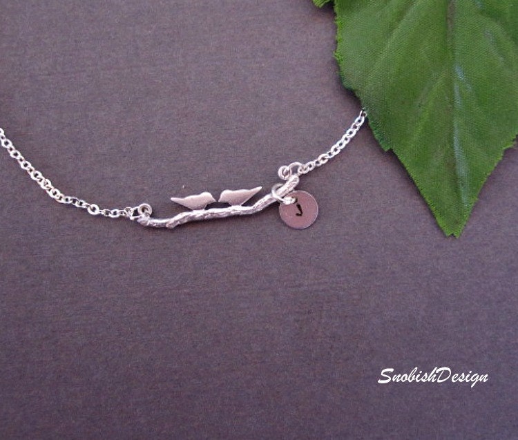 Personalized Jewelry  Love Birds Bracelet  Hand by SnobishDesign