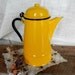 Bright and Sunny Vintage Yellow Enameled Coffee Pot, Made in Poland