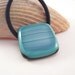 Fused Glass Ponytail Holder Blue Stripes