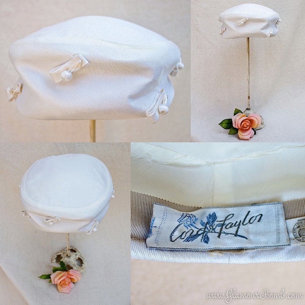 Lord and Taylor Vintage Pillbox Hat Circa 1960s
