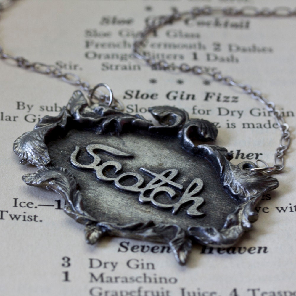 Ink Street Cocktail -vintage SCOTCH necklace