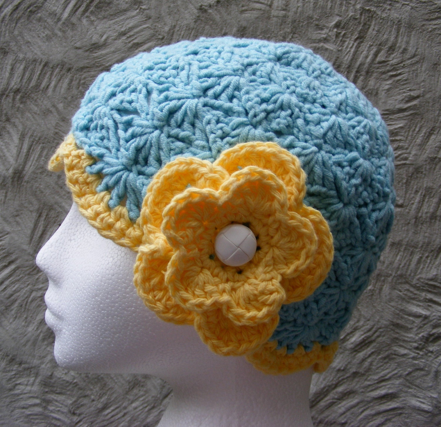 CROCHET HAT PATTERN - Ladies Summer Cloche Hat / Chemo Cap with Flower - Feminine and Romantic - Quick and Easy to Crochet
