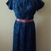 Vintage 50s Royal Blue Swirls Dress