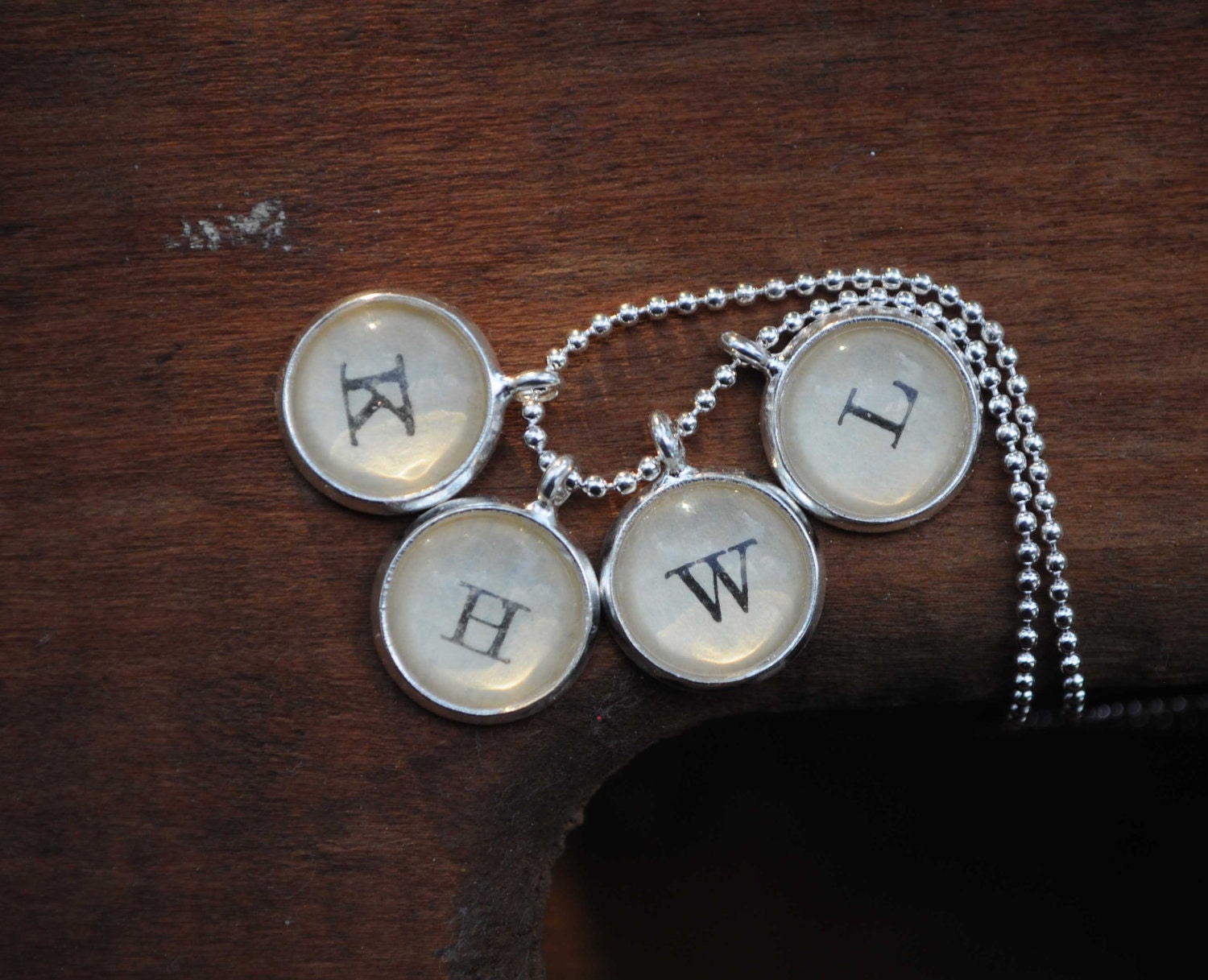 Personalized Vintage Dictionary Word Necklace Pendant- Pick Your Letters