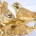 Vintage Gilt Condiment Set Birds and Flowers Salt and Pepper Shakers