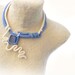 Crochet Tube Jewelry Set Wearable Art Necklace Earrings Ivory Sky Blue Pearls