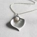 Calla Lily Necklace with White Pearl Sterling by smilesophie from etsy.com