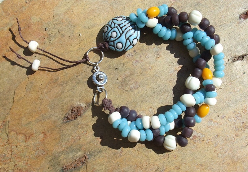 Golem, Golden Rod, Blue, Woven,Tribal, African,Space, Woven, Bracelet