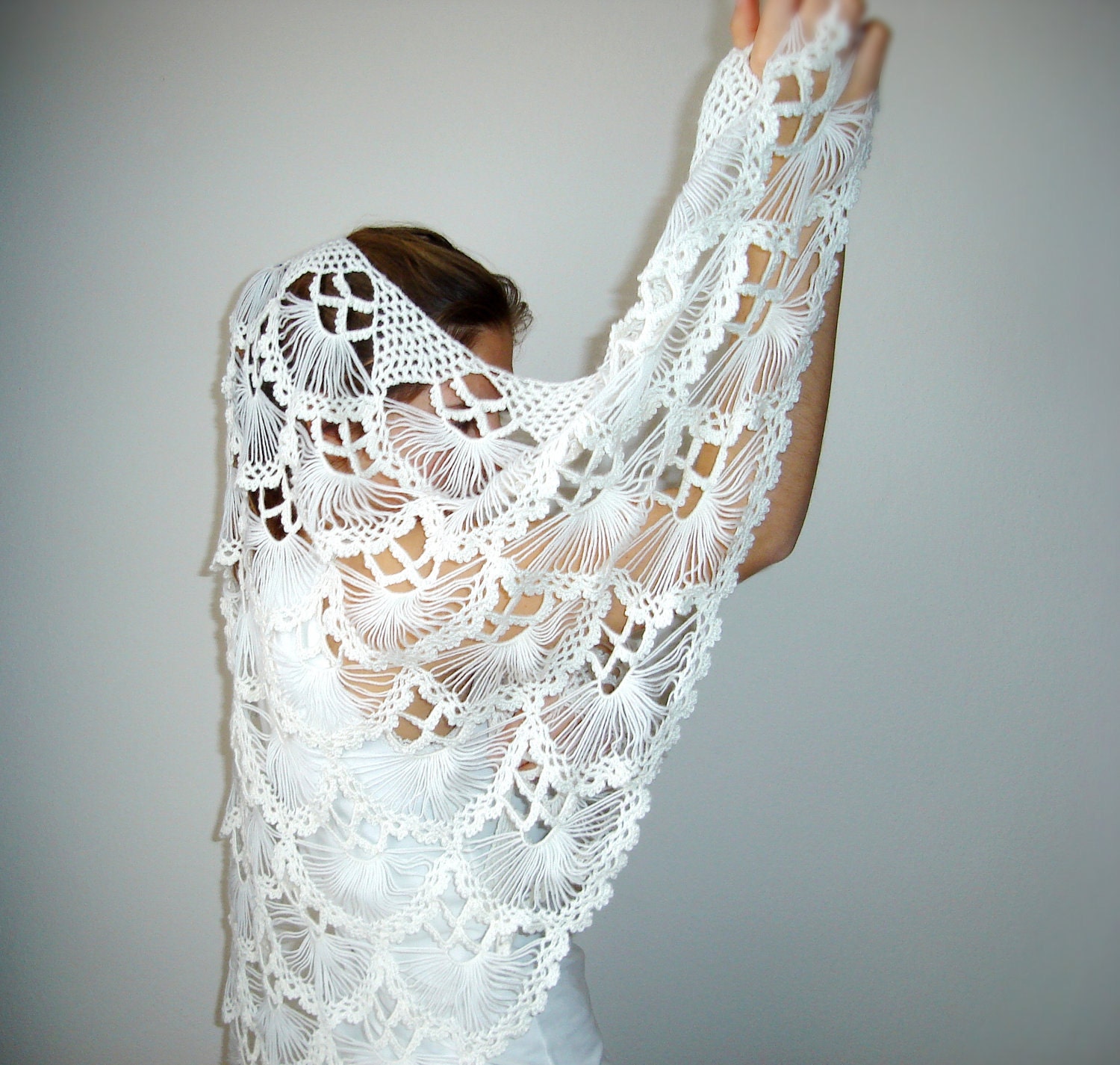 SALE&SALEWool triangle shawl for weddin scarf by vyldanstyl from etsy.com