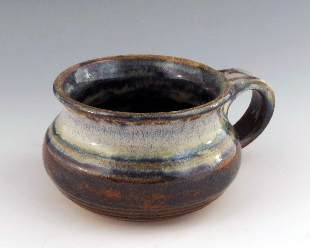 Soup Mug - Woo Blue /handmade wheel thrown pottery