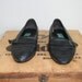 80s black leather tassel toe brogue flats / 1980s oxford slip ons / loafers / preppy / 6.5  7