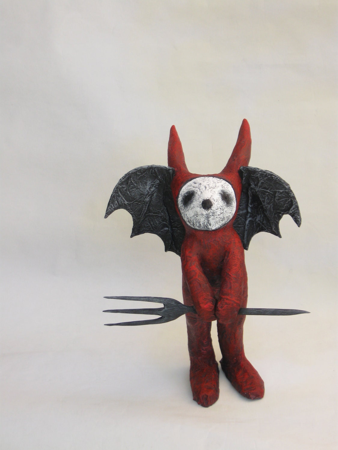Devil with Pitchfork Paper Mache - Mee -  Lisa Snellings