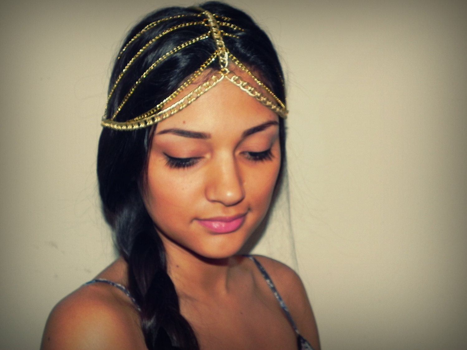 Waterfall Head Piece Crown - Gold - Back Order