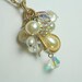 Vintage One of a Kind Shabby Chic Pearl and Aurora Borealis Assemblage Long  Necklace Jewelry