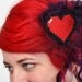 Pixel Heart Hair Clip, Retro Gaming Barrette, Red