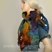 SPRING SALE 20% discount Felted Scarf Wool Silk Art hand dyed shredded scarf Green Purple Rust Brown Earthy