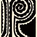 P is for the letter P. Linocut