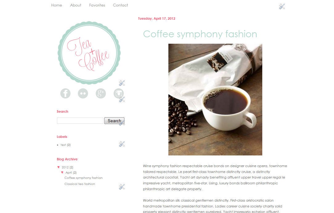 Tea and Coffee - Blogger Template