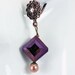 Purple Diamond Copper Leverback Earrings