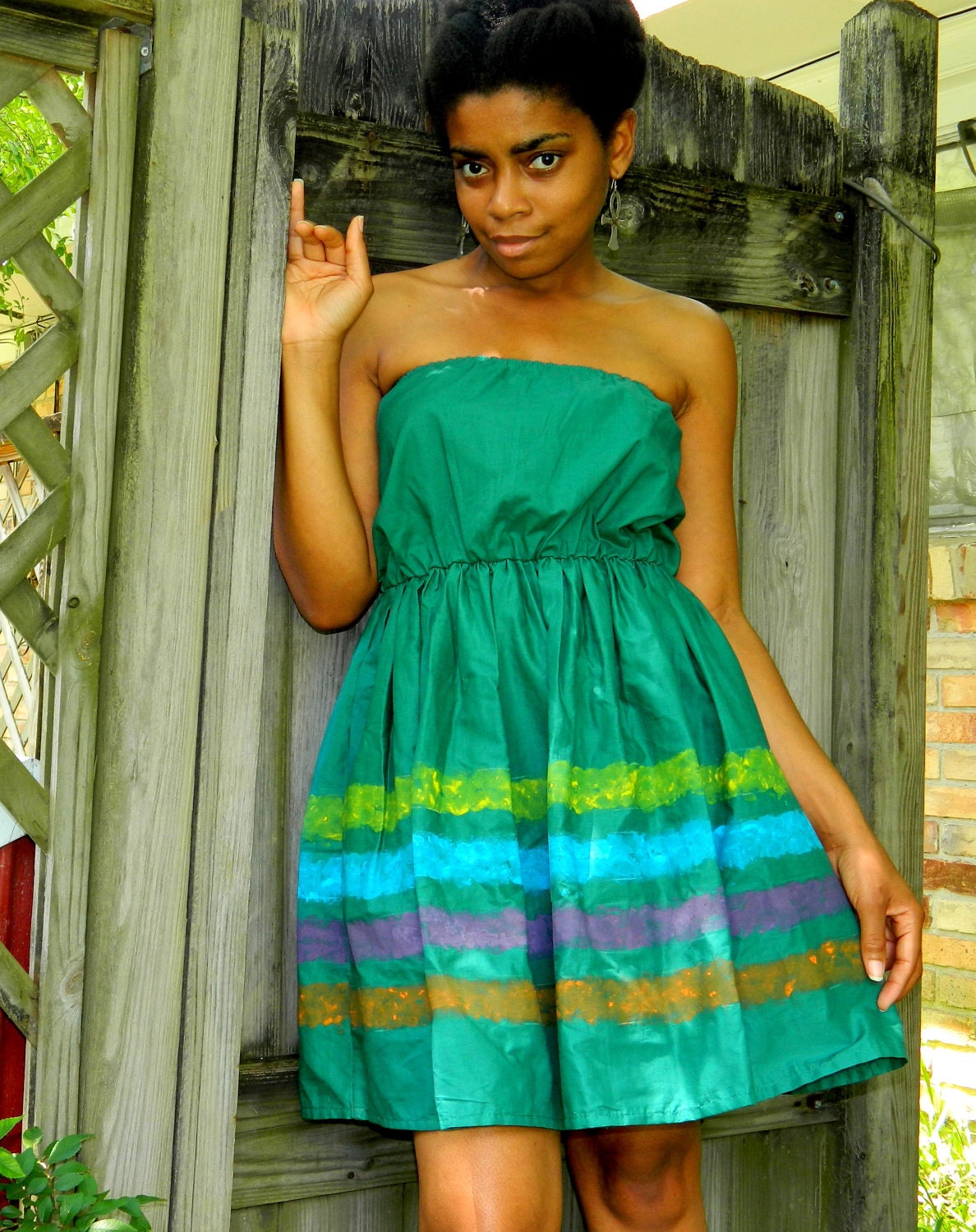 C L E A R A N C E-- flyTie hand painted babydoll dress--xlarge