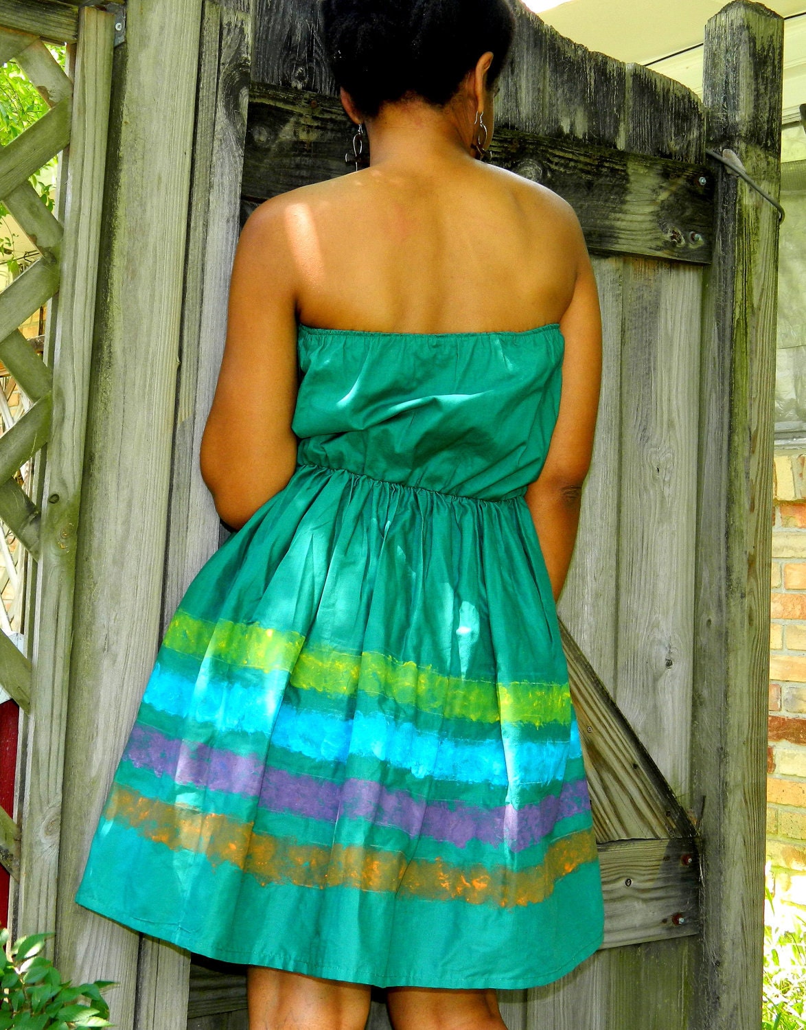 C L E A R A N C E-- flyTie hand painted babydoll dress--xlarge