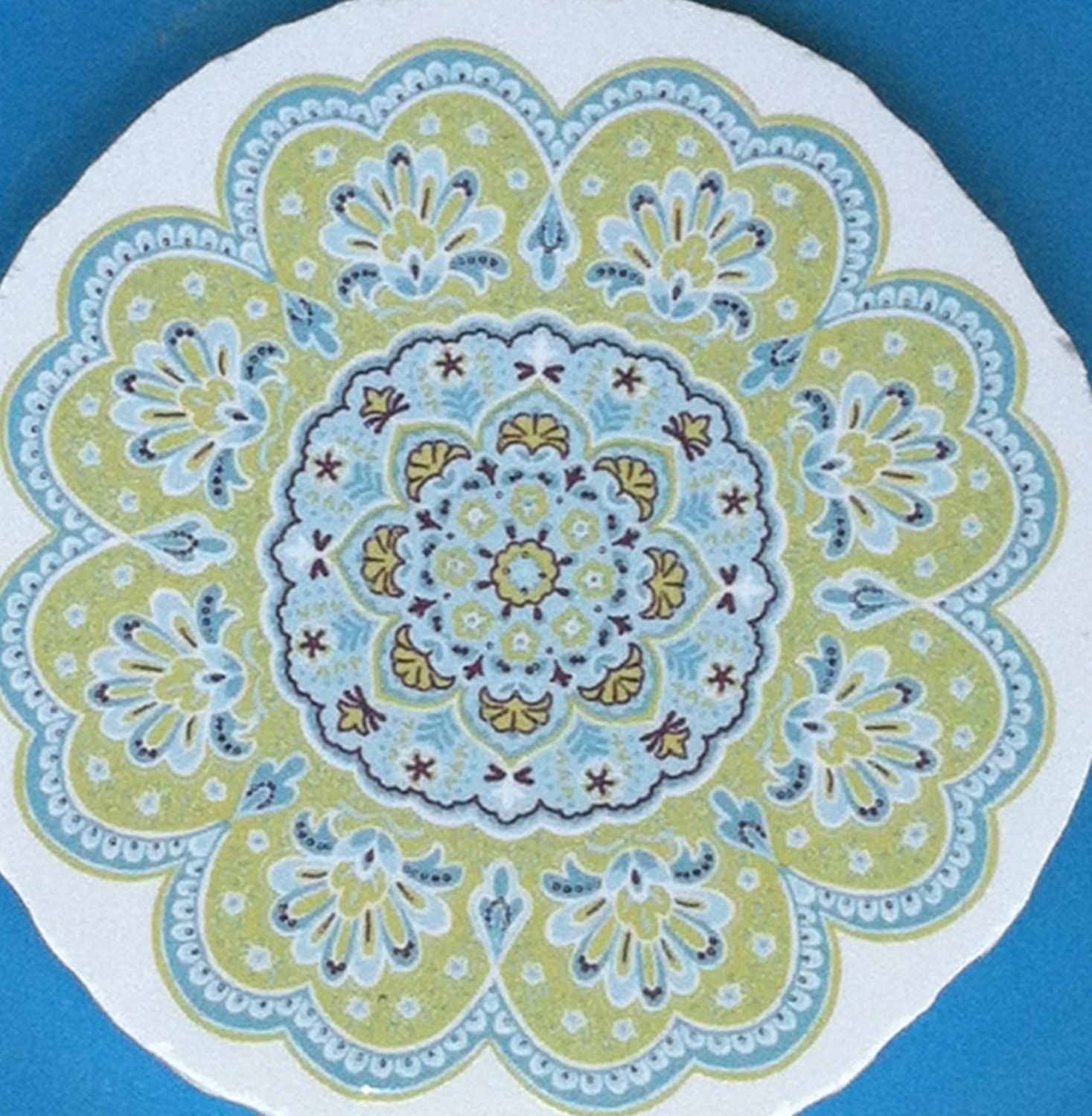 Shabby Chic SEAFOAM FLORAL FOCAL Mosaic Tile