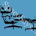 Hand Painted Eames Lounge Chair on Wrapped Canvas - Modern Classics Collection