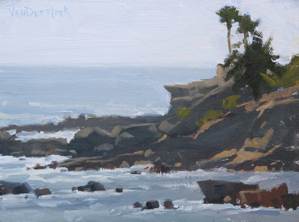 Afternoon Bluffs - Original Oil Painting of the Beach - Laguna Beach Oil Painting- Beach Painting - Ocean Art - Seascape