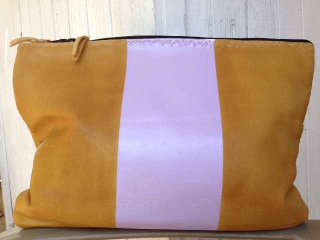 CUSTOMIZE YOUR OWN Stripped Leather Statement Clutch