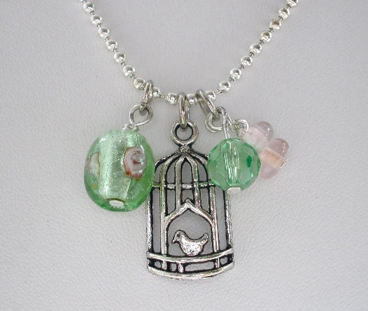 Bird in a Cage Pendant Necklace