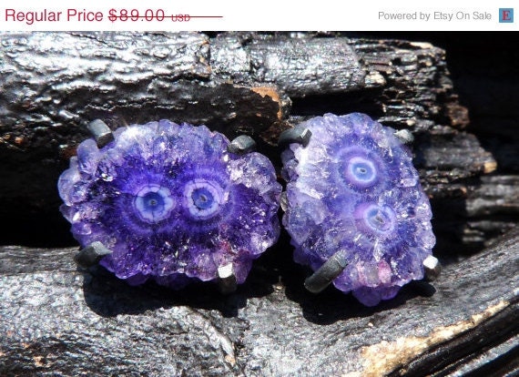 ON SALE druzy stalactite earrings Brazilian jewelry by BeijoFlor