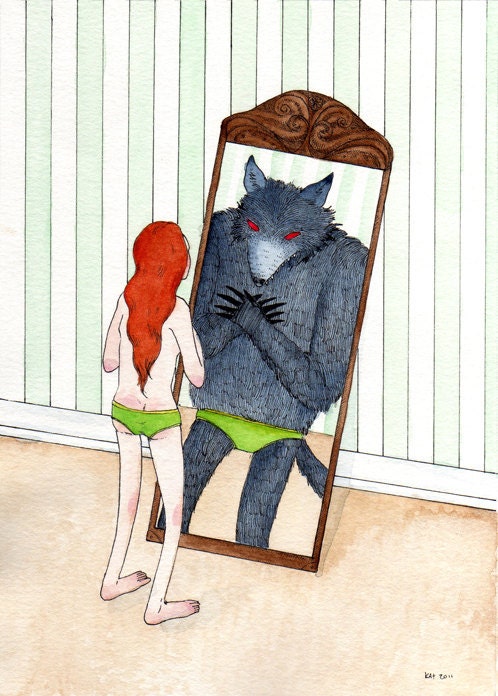 Werewolf Dysmorphic Disorder Ltd. Edition Giclee Print 5 x 7