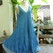 M-XL Double Layers Cotton Dress - Sky Blue