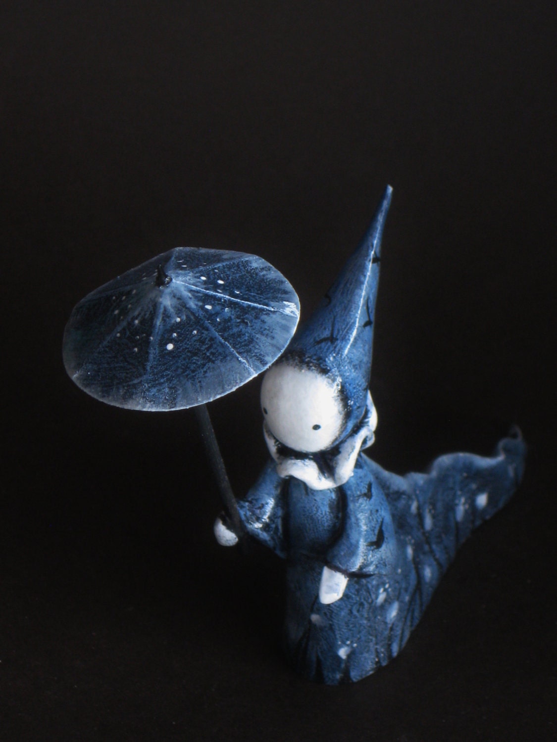 Midnight Stroll in a Moonlit Garden - original Poppet - Lisa Snellings