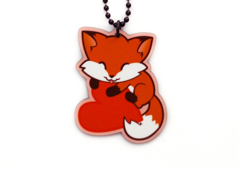 Fox Heart Necklace - Foxy Love Kawaii