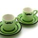 mustache espresso cup and saucer green- set of two