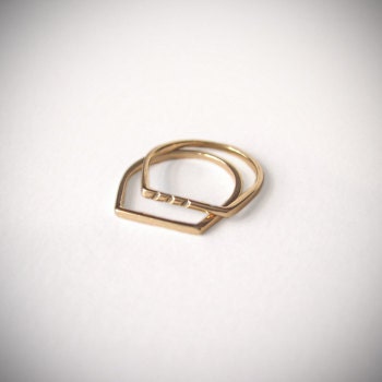 neology: thin 14K yellow gold BAR ring - sizes 3, 4 or 5