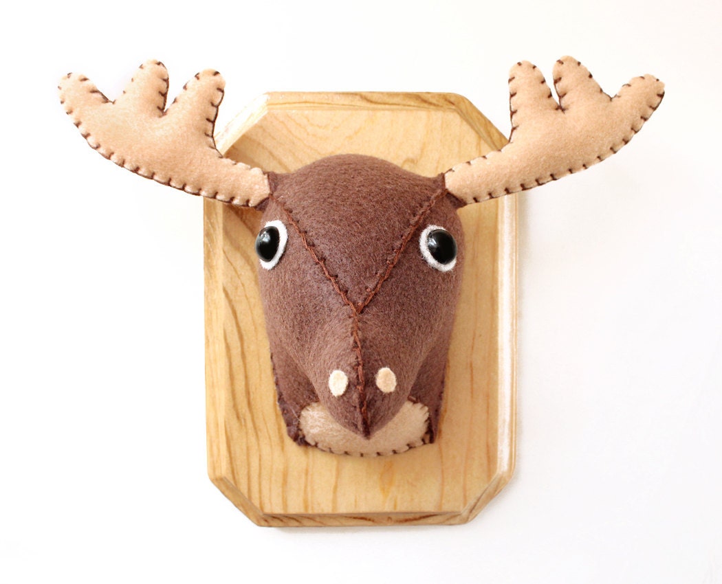 Plush Faux Taxidermy Deer Head - Billy The Brown Deer