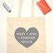 Tote Bag Wedding Favor Modern Heart Personalized Bags