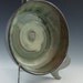 Ceramic / Stoneware Salad / Pasta Bowl, Sage Green & Light Slip and Metallic Pewter / Gold Exterior  b217